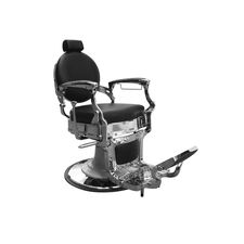 Cadeira de barbeiro clássica retrô estilo vintage Modelo Eurostil Classic preto