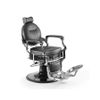 Cadeira de barbeiro hidráulica estilo vintage clássico modelo Mige Silver Black