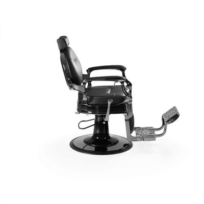 Cadeira de barbeiro hidráulica estilo vintage clássico modelo Mige Silver Black - Foto 4