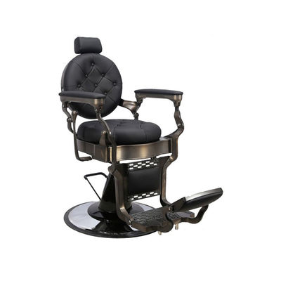 Cadeira de barbeiro hidráulica estilo vintage retrô clássico modelo preto Olympo