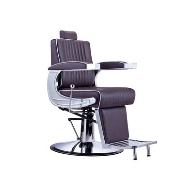 Cadeira de barbeiro hidráulica reclinável e giratória com apoios de braços