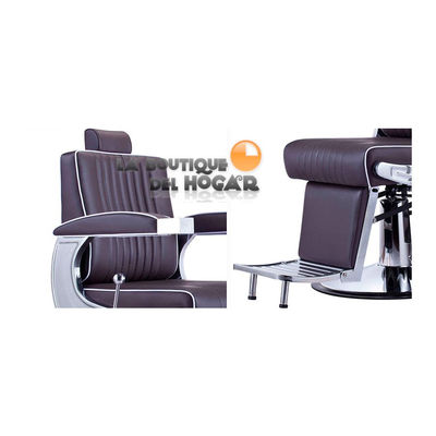 Cadeira de barbeiro hidráulica reclinável e giratória com apoios de braços - Foto 2