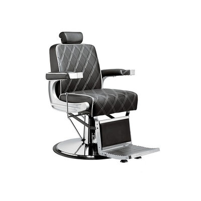 Cadeira de barbeiro hidráulica reclinável e giratória com braços modelo Gon