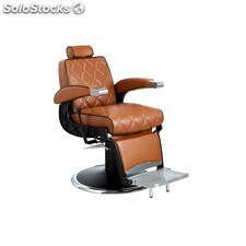 Cadeira de barbeiro hidráulica reclinável e giratória com braços modelo Hugo BR