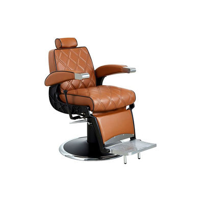 Cadeira de barbeiro hidráulica reclinável e giratória com braços modelo Hugo BR