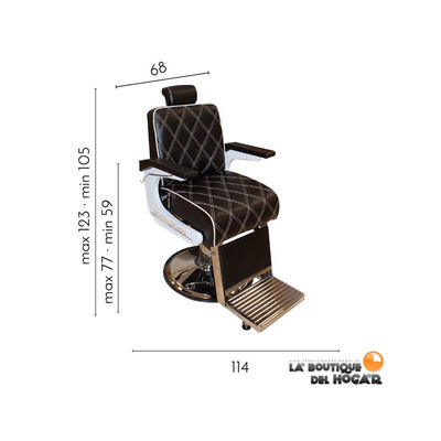 Cadeira de barbeiro hidráulica reclinável e giratória com braços modelo Omega - Foto 3