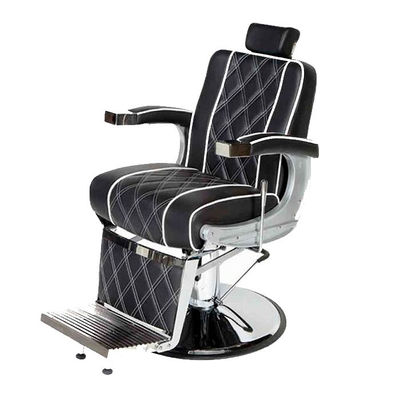 Cadeira de barbeiro hidráulica reclinável e giratória com braços modelo Tweed