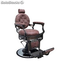 Cadeira de barbeiro hidráulica retro vintage clássico modelo Olympo marrom