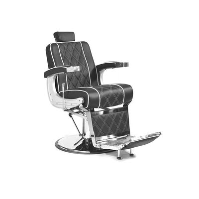 Cadeira de barbeiro reclinável e giratória com braços modelo Eurostil Vigor -