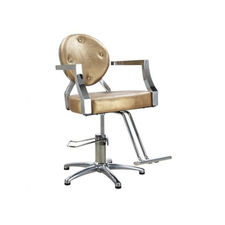 Cadeira de cabeleireiro hidráulica com braços cromados Modelo Royal Luxe