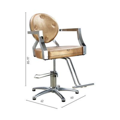 Cadeira de cabeleireiro hidráulica com braços cromados Modelo Royal Luxe - Foto 2