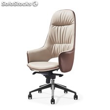 cadeira de escritório ergonômica de couro com encosto alto