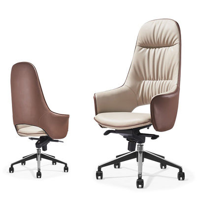 cadeira de escritório ergonômica de couro com encosto alto - Foto 4