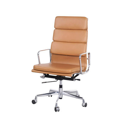 Cadeira de escritório giratória de pele macia com encosto alto - Foto 2