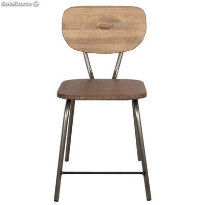 Cadeira de estilo industrial em madeira de pinho. - Foto 3