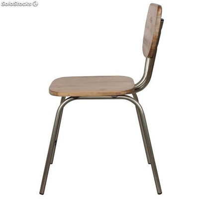 Cadeira de estilo industrial em madeira de pinho. - Foto 4