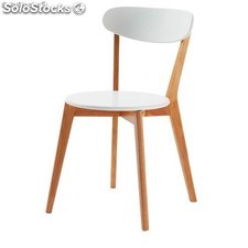 Cadeira de estilo nórdico de madeira lacada a branco