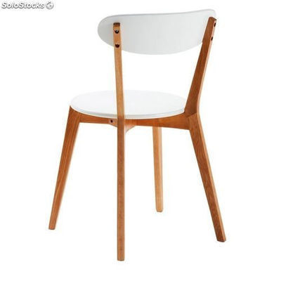Cadeira de estilo nórdico de madeira lacada a branco - Foto 2