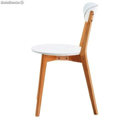 Cadeira de estilo nórdico de madeira lacada a branco - Foto 3