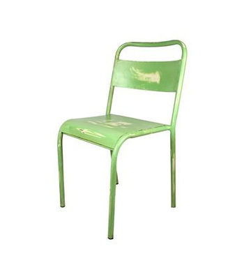Cadeira de ferro verde envelhecido