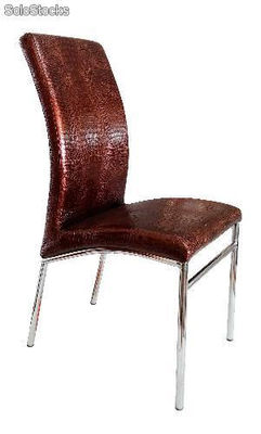Cadeira de jantar, color marron, imitación cocodrilo de alta qualidade