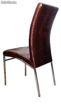 Cadeira de jantar, color marron, imitación cocodrilo de alta qualidade - Foto 2