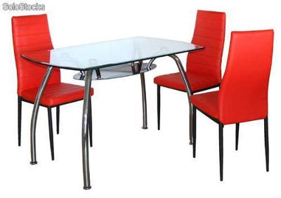 Cadeira de jantar contemporânea, fogo vermelho. - Foto 2