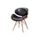 Cadeira de jantar de pele sintética preta e nogueira - 1