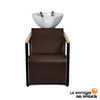 Cadeira de lavar o cabelo de aço com pia branca e espaço de armazenamen - Basil - Foto 2