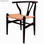 Cadeira de madeira com assento em rattan,estilo escandinavo - 1