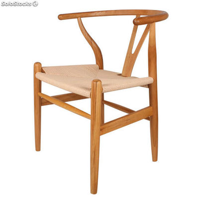 Cadeira de madeira com assento em rattan,estilo escandinavo - Foto 4