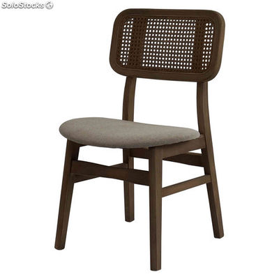 Cadeira de madeira com assento estofado