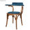 Cadeira de madeira e veludo com apoio de braços, estilo bistrot - 1