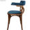 Cadeira de madeira e veludo com apoio de braços, estilo bistrot - Foto 3