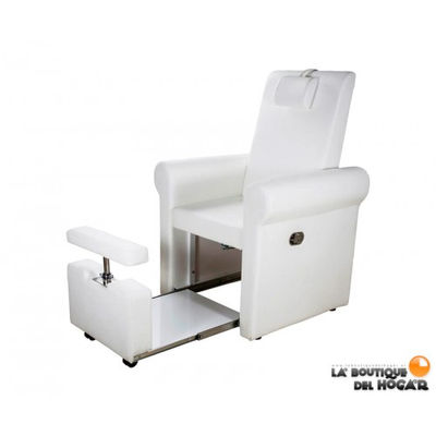 Cadeira de Pedicure SPA estofada em PU, apoio pés ajustável Modelo Pira branco - Foto 2