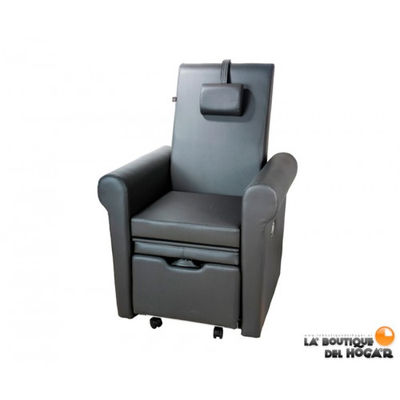 Cadeira de Pedicure SPA estofada em PU, apoio pés ajustável Modelo Pira preto