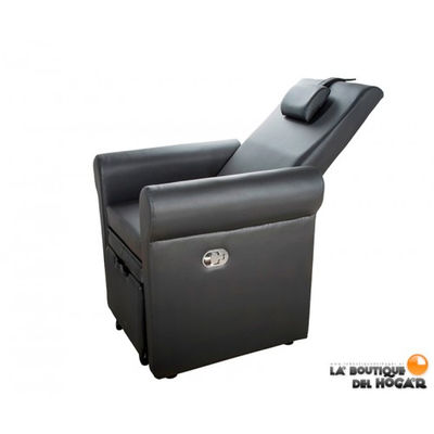 Cadeira de Pedicure SPA estofada em PU, apoio pés ajustável Modelo Pira preto - Foto 3