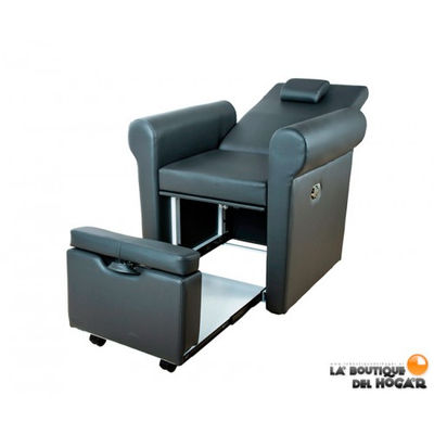 Cadeira de Pedicure SPA estofada em PU, apoio pés ajustável Modelo Pira preto - Foto 4