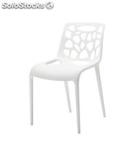 Cadeira de plástico branco puro.