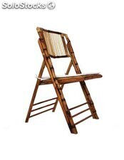 Cadeira dobrável de bambu