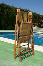 Cadeira dobravel de bambu com almofada