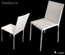 Cadeira em alumínio e junco sintético