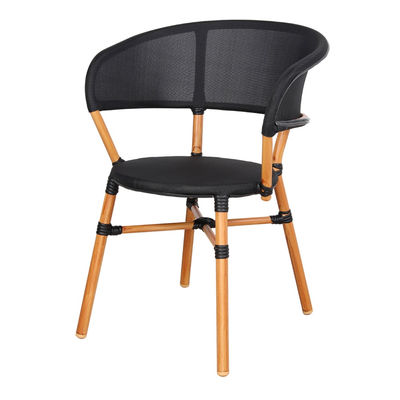 Cadeira estilo Bistro em textilene preto
