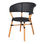 Cadeira estilo Bistro em textilene preto - 1