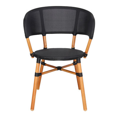 Cadeira estilo Bistro em textilene preto - Foto 2