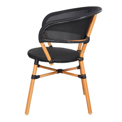 Cadeira estilo Bistro em textilene preto - Foto 3