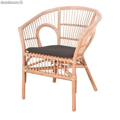 Cadeira estilo Bistró fabricada en vime y medula natural. Inclui almofada