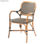 Cadeira estilo bistrot fabricada en vime natural com braços - 1