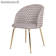 Cadeira estilo contemporâneo em lona com encosto com formas geométricas
