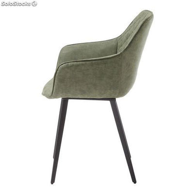 Cadeira estilo nórdico com estructura preta e estofado verde. - Foto 2